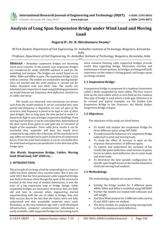 IRJET- Analysis of Long Span Suspension Bridge under Wind Load and ...