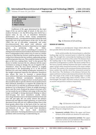 IRJET- Design and Simulation of Aerodynamic Wings of Formula One Racing