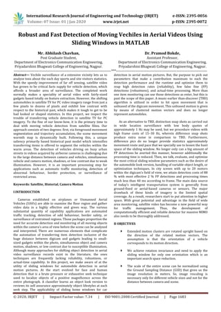 IRJET- Robust and Fast Detection of Moving Vechiles in Aerial Videos ...