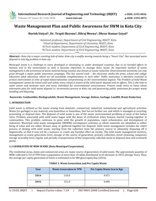 IRJET - Waste Management Plan and Public Awareness for SWM in Kota City ...