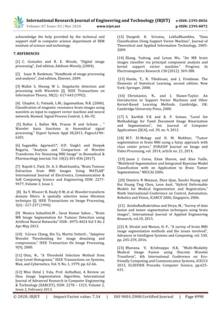 IRJET - An Efficient Approach for Multi-Modal Brain Tumor Classification using Texture Features and Machine Learning