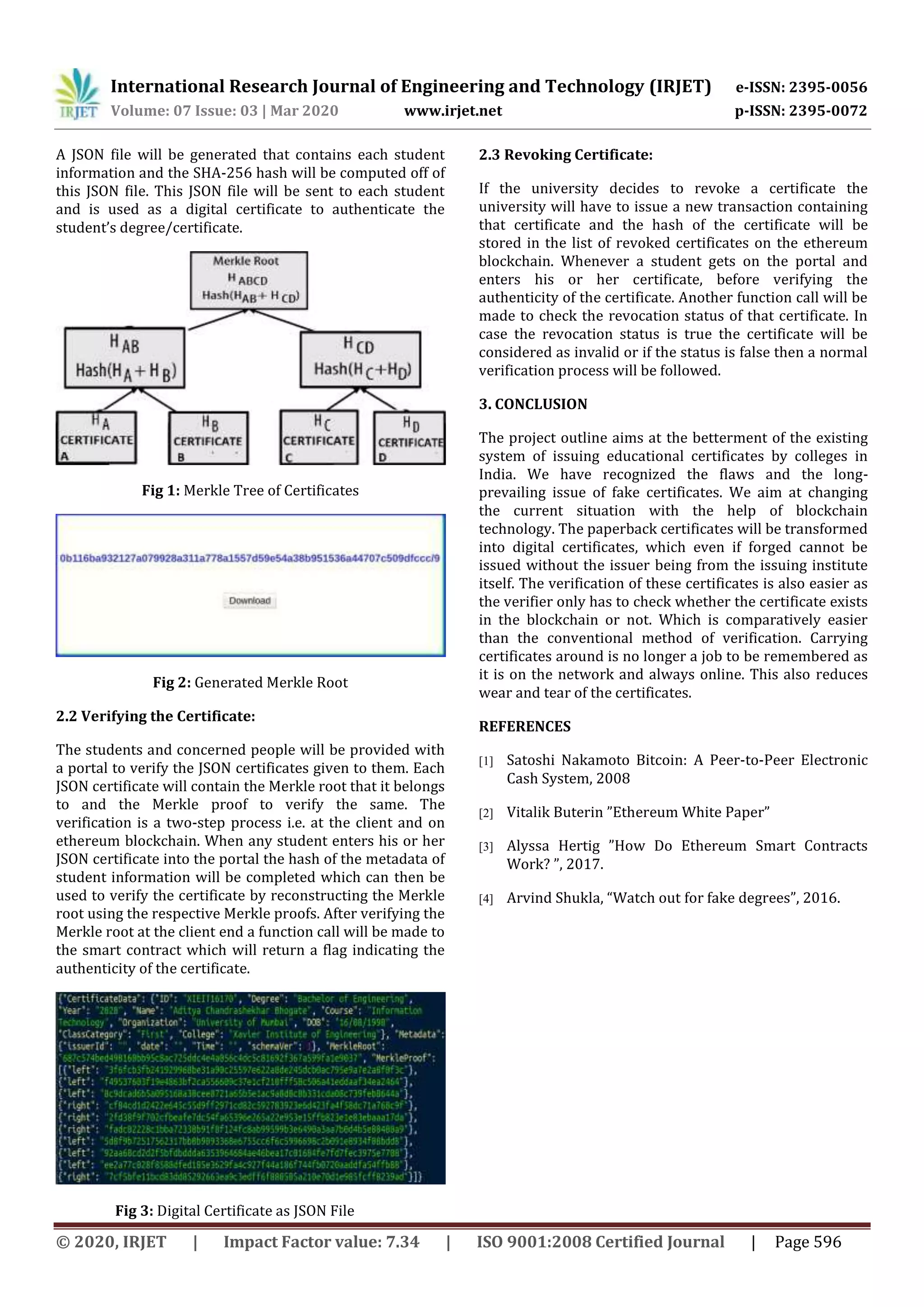 IRJET- Digital Certification using Blockchain | PDF