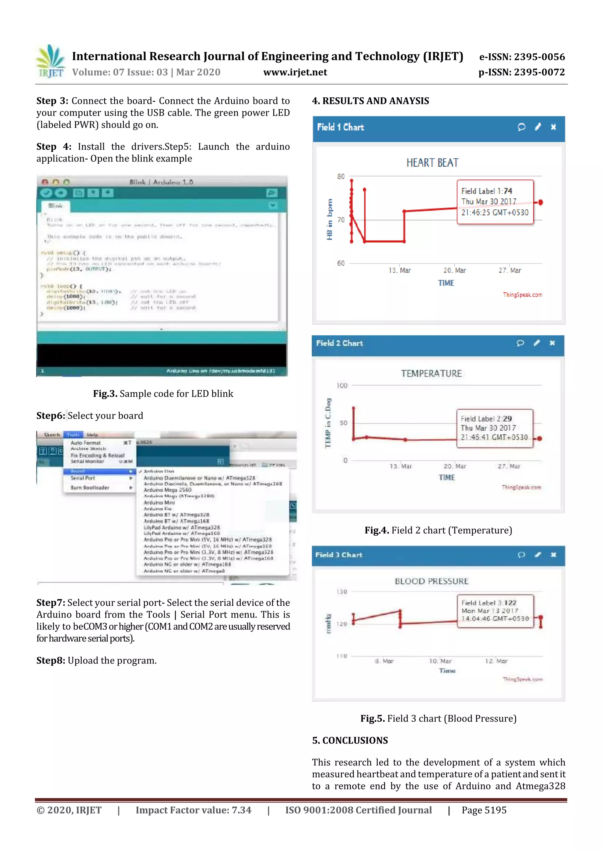 IRJET - Remote Health Monitoring System using IoT