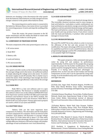IRJET - Renewable Energy based Robotic Grass Cutter using IoT
