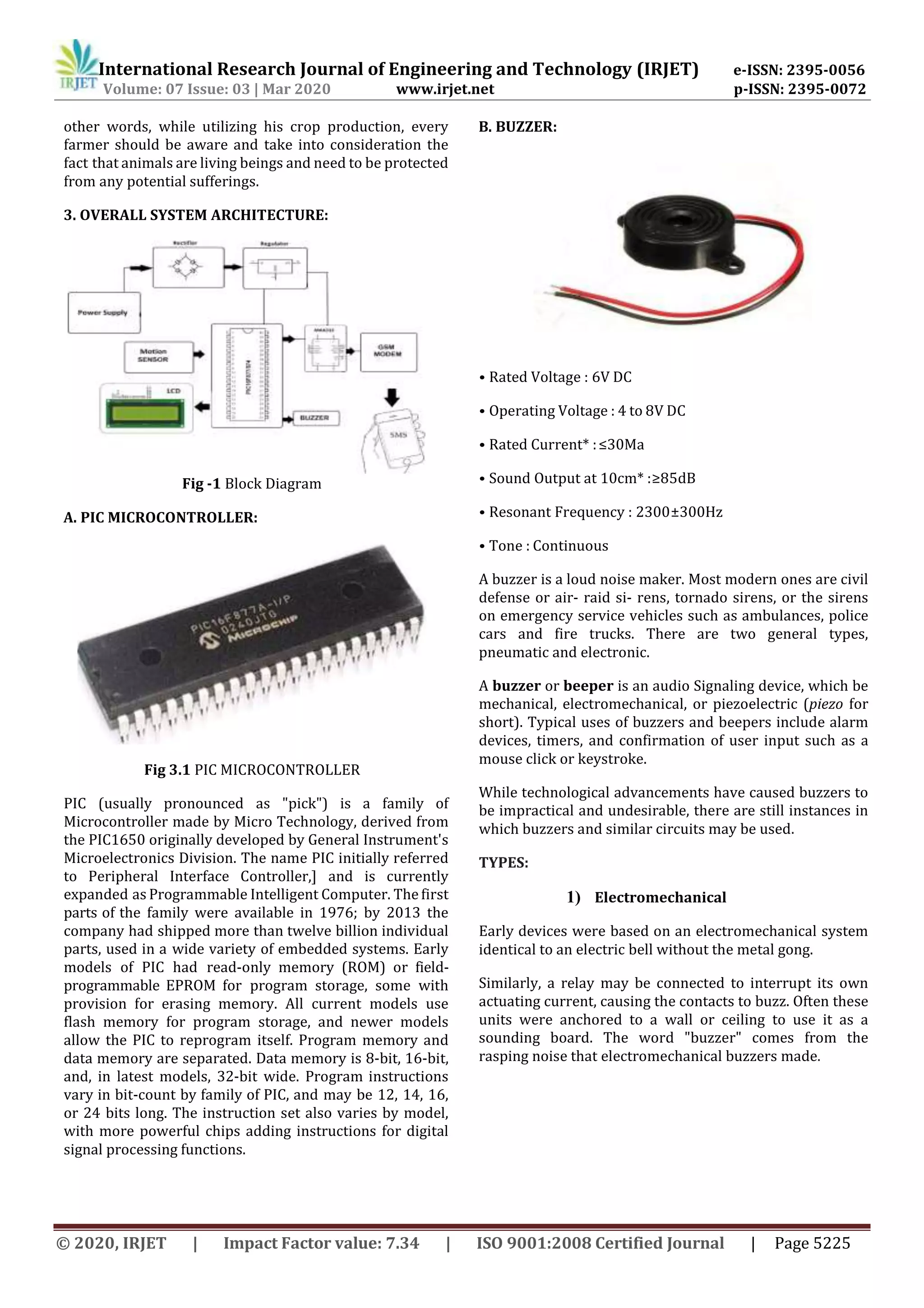 IRJET - Smart Crop Protection System from Animals using PIC