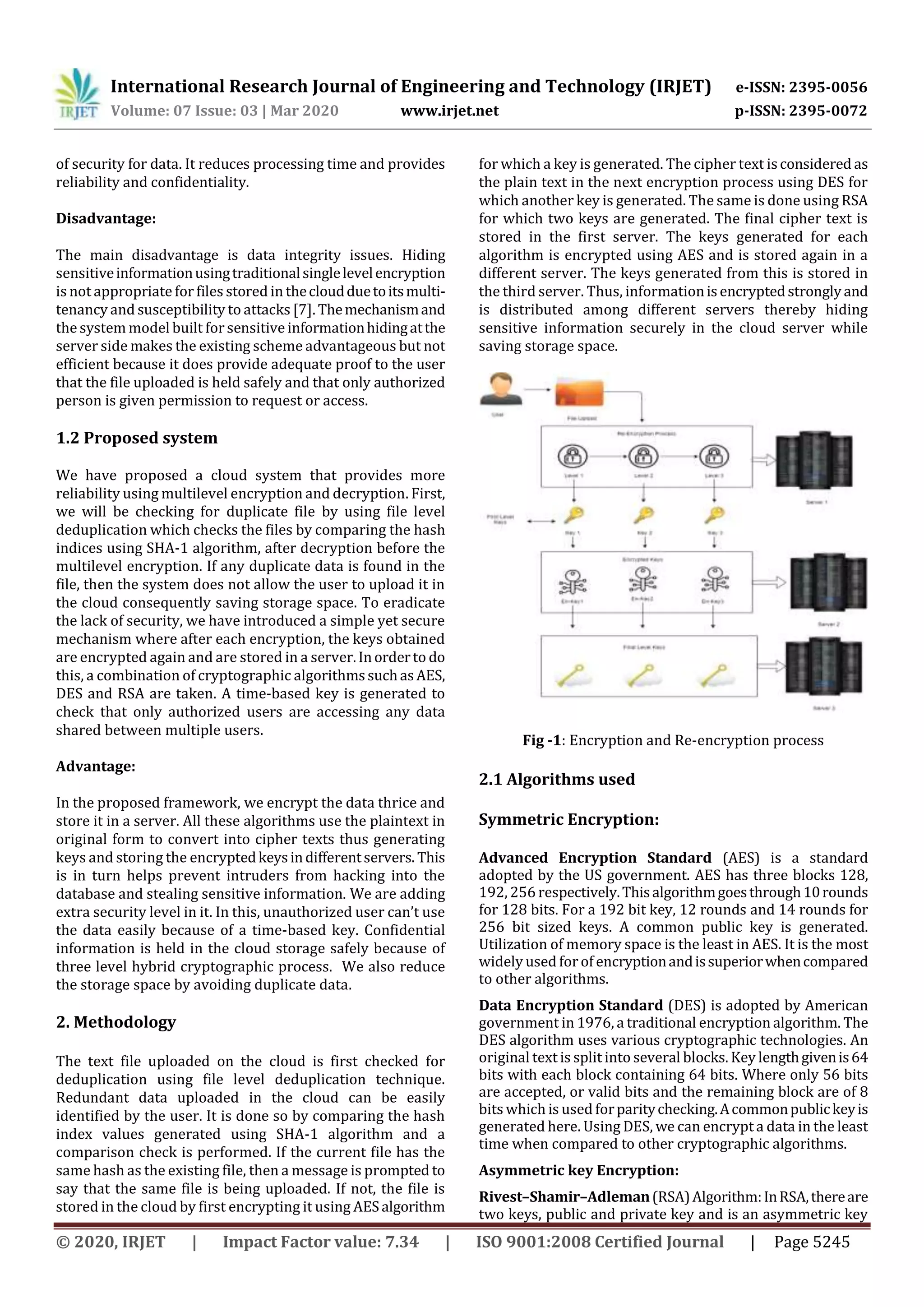 IRJET - Multi Authority based Integrity Auditing and Proof of Storage with Data Deduplication in Cloud