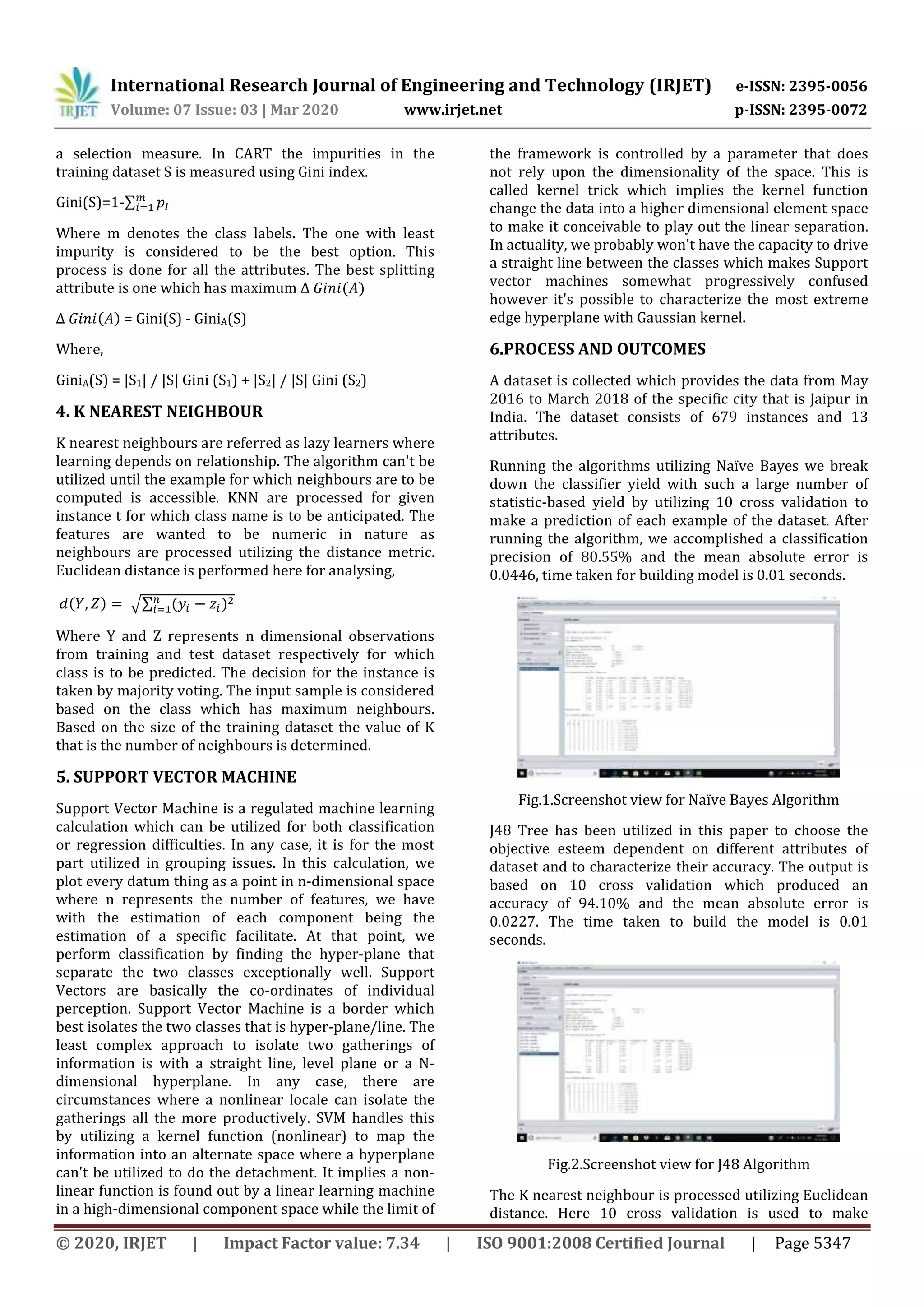 IRJET - Rainfall Forecasting using Weka Data Mining Tool