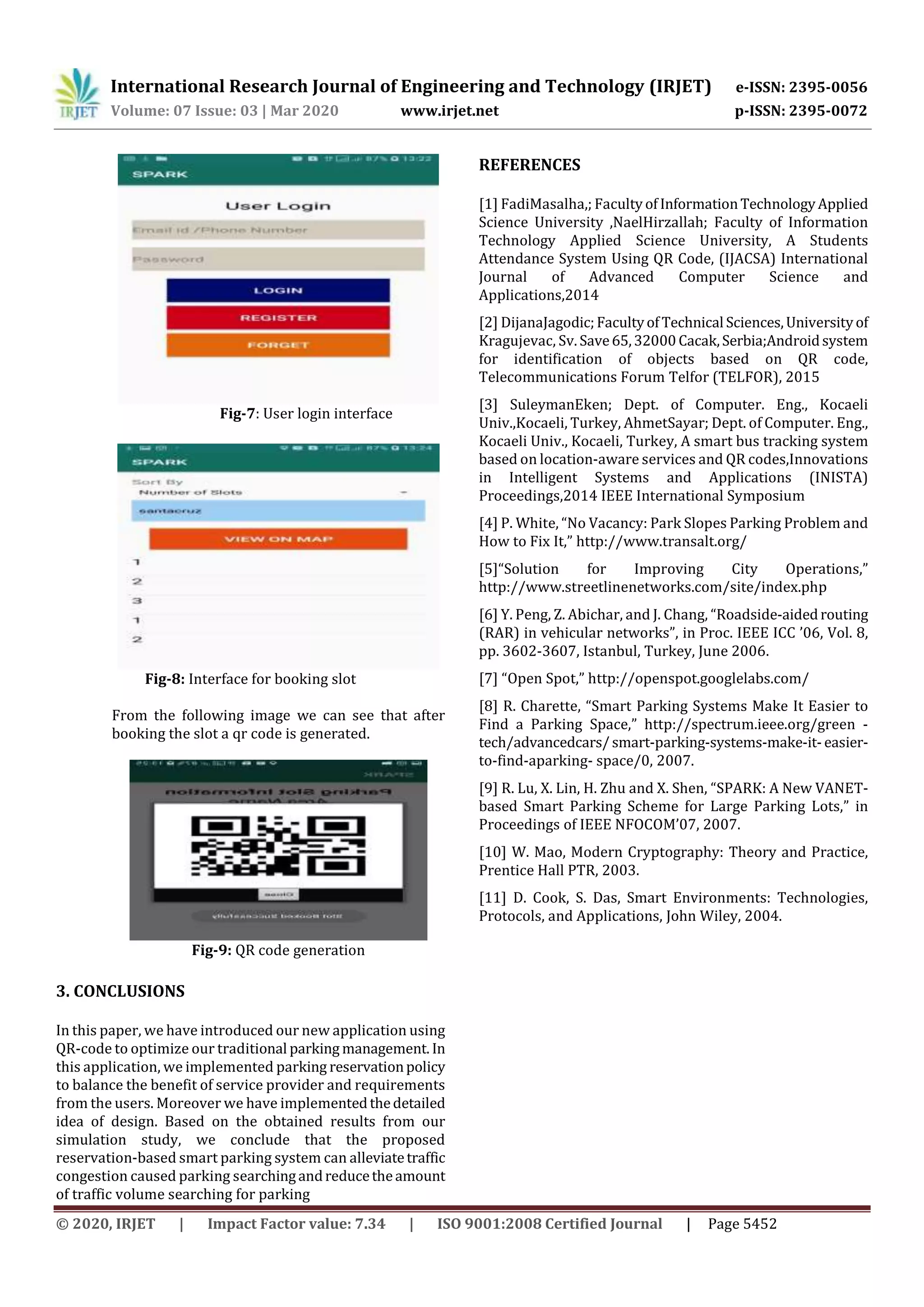 IRJET - Android based M-Application for Car Parking using QR Code