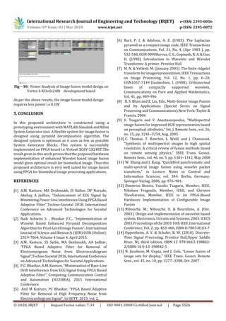 IRJET - Wavelet based Image Fusion using FPGA for Biomedical Application