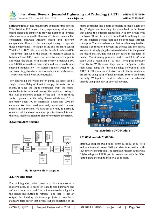 IRJET- Automatic Irrigation System using Arduino UNO | PDF