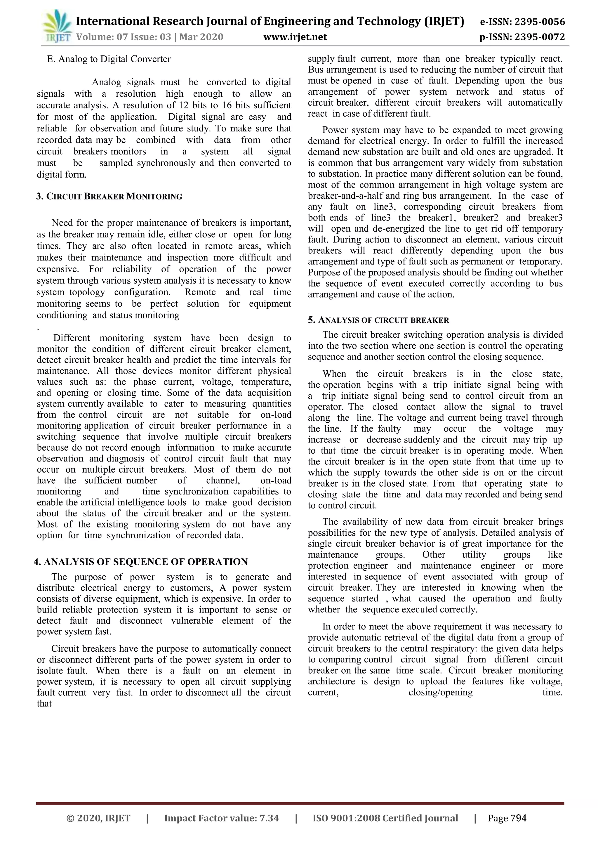 IRJET - Automated Monitoring Test Rig for Circuit Breaker Operation | PDF