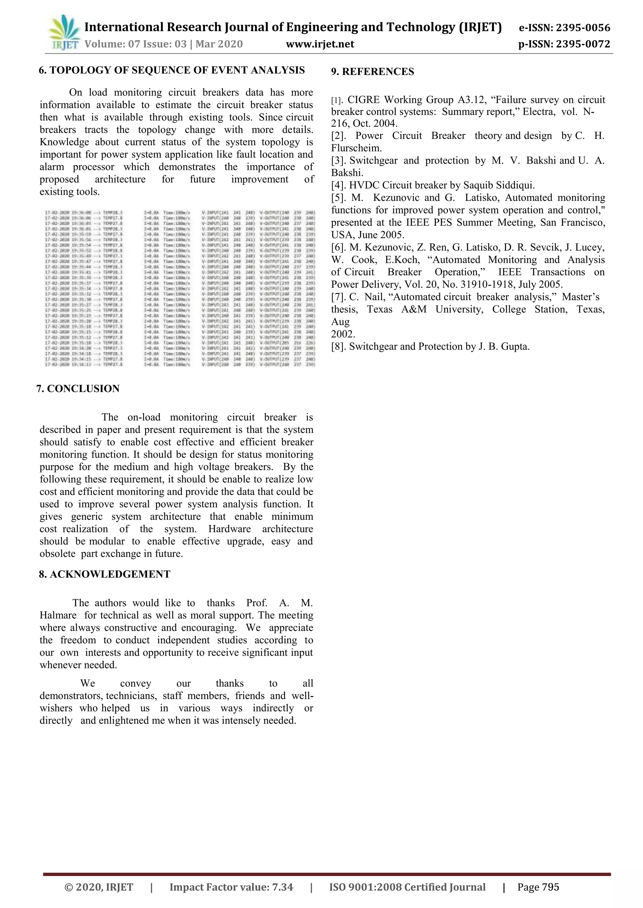 IRJET - Automated Monitoring Test Rig for Circuit Breaker Operation | PDF