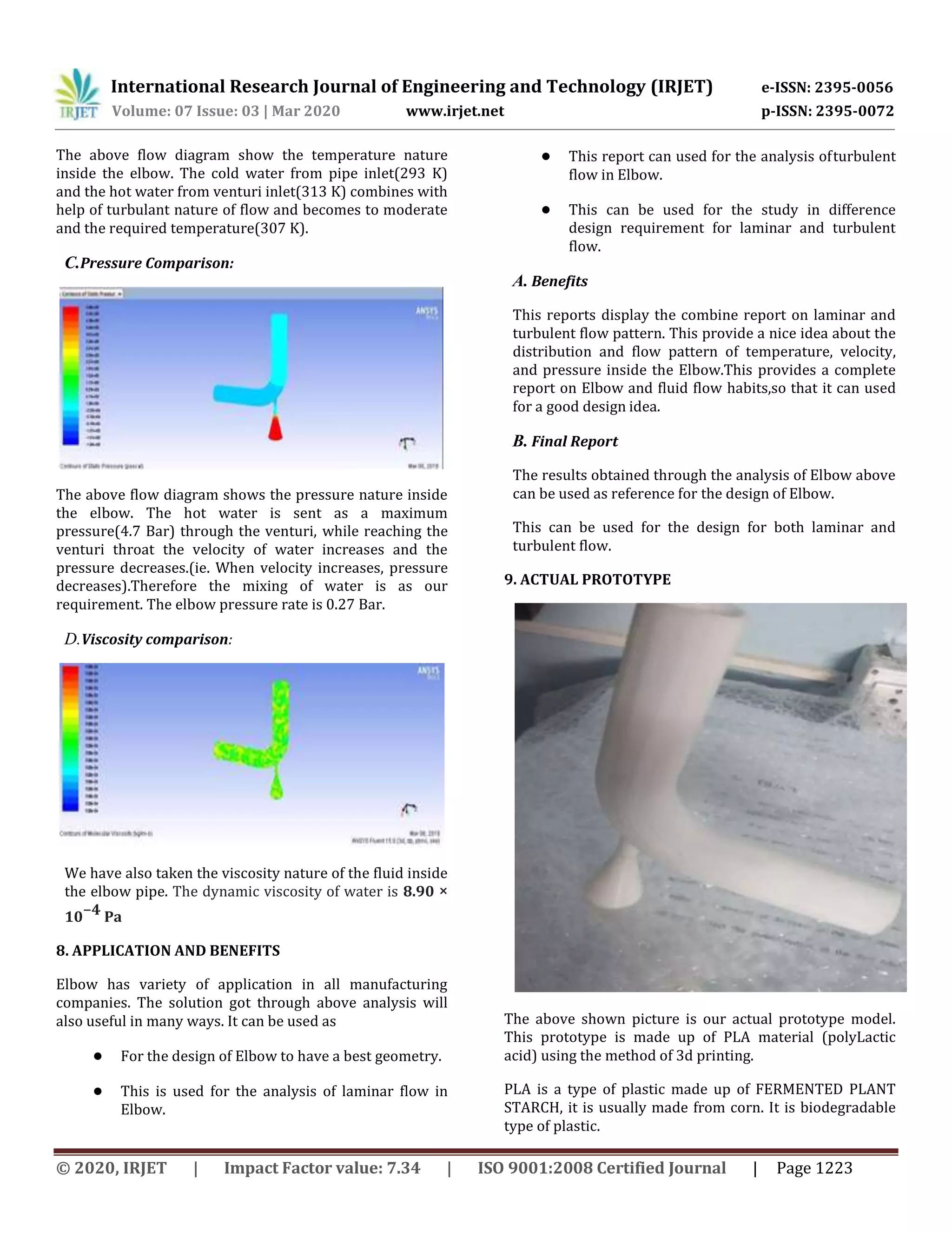 IRJET - CFD Analysis of Hot and Cold Steam Flow in an Elbow | PDF