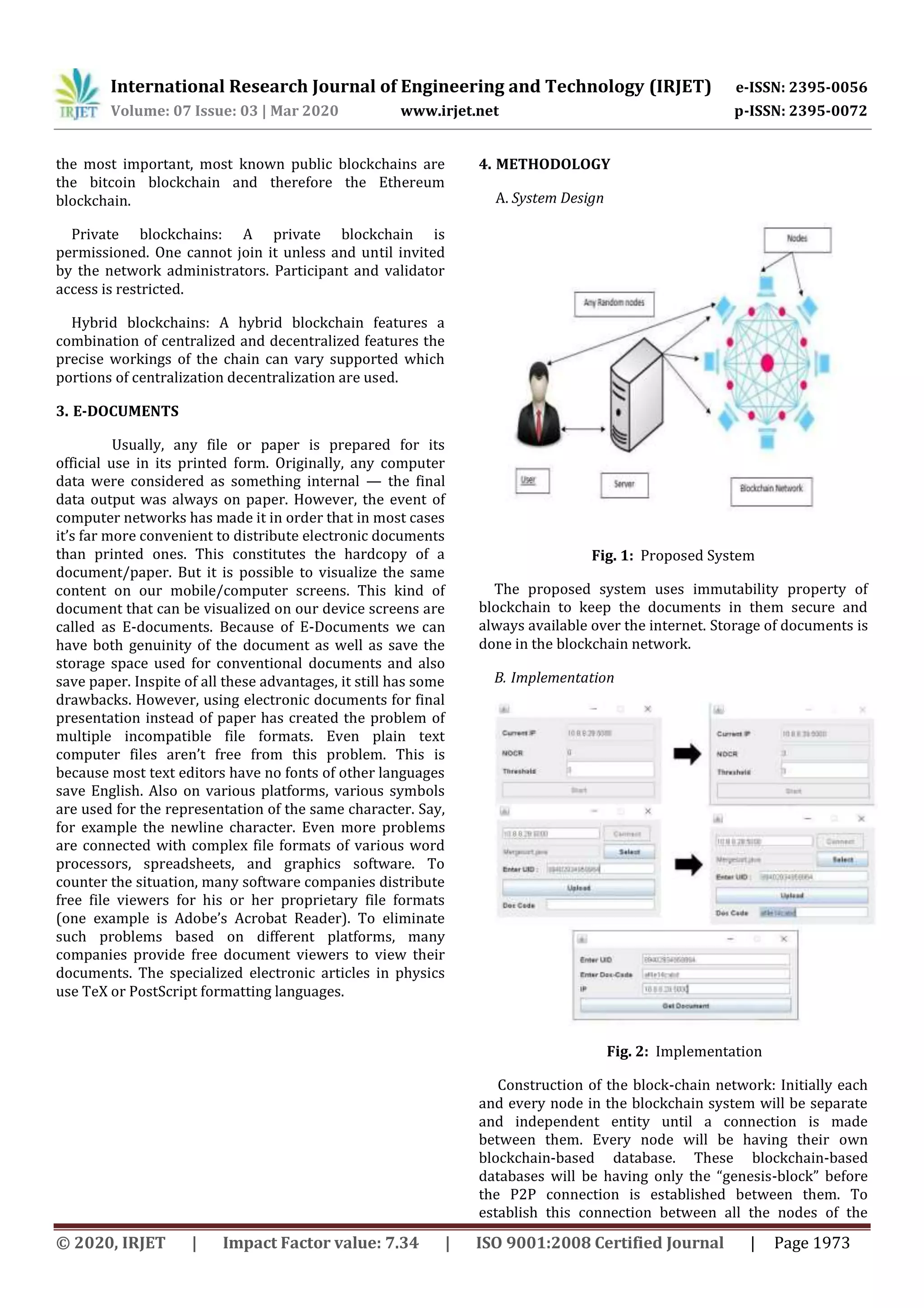 IRJET- Secure E-Documents Storage using Blockchain | PDF