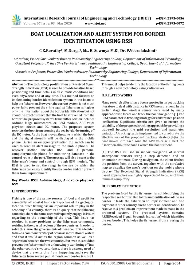 IRJET - Boat Localization and Alert System for Border Identification ...