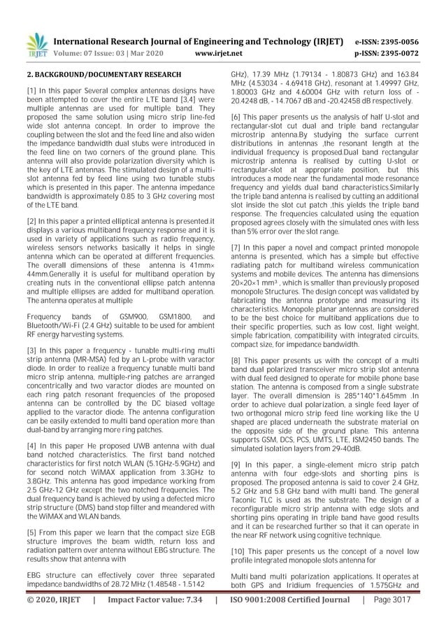 IRJET - Design and Simulation of Multiband Microstrip Antenna | PDF