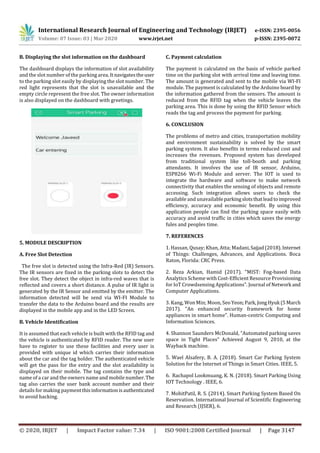 IRJET - Ingenious Car Parking System using IoT in Commercial Areas | PDF