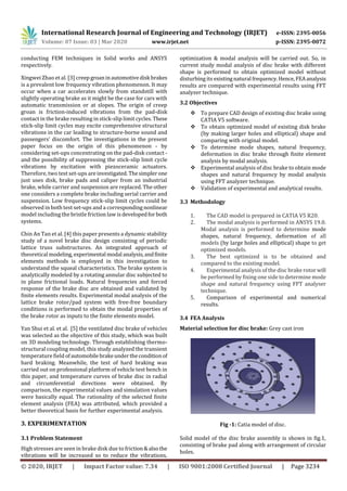 IRJET - Vibration Analysis of Disc Brake by using FEA and FFT Analyzer ...