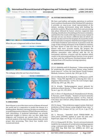 IRJET - Effective Heart Disease Prediction using Distinct Machine Learning Techniques