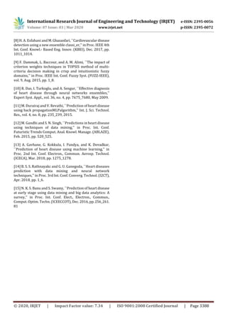 IRJET - Effective Heart Disease Prediction using Distinct Machine Learning Techniques