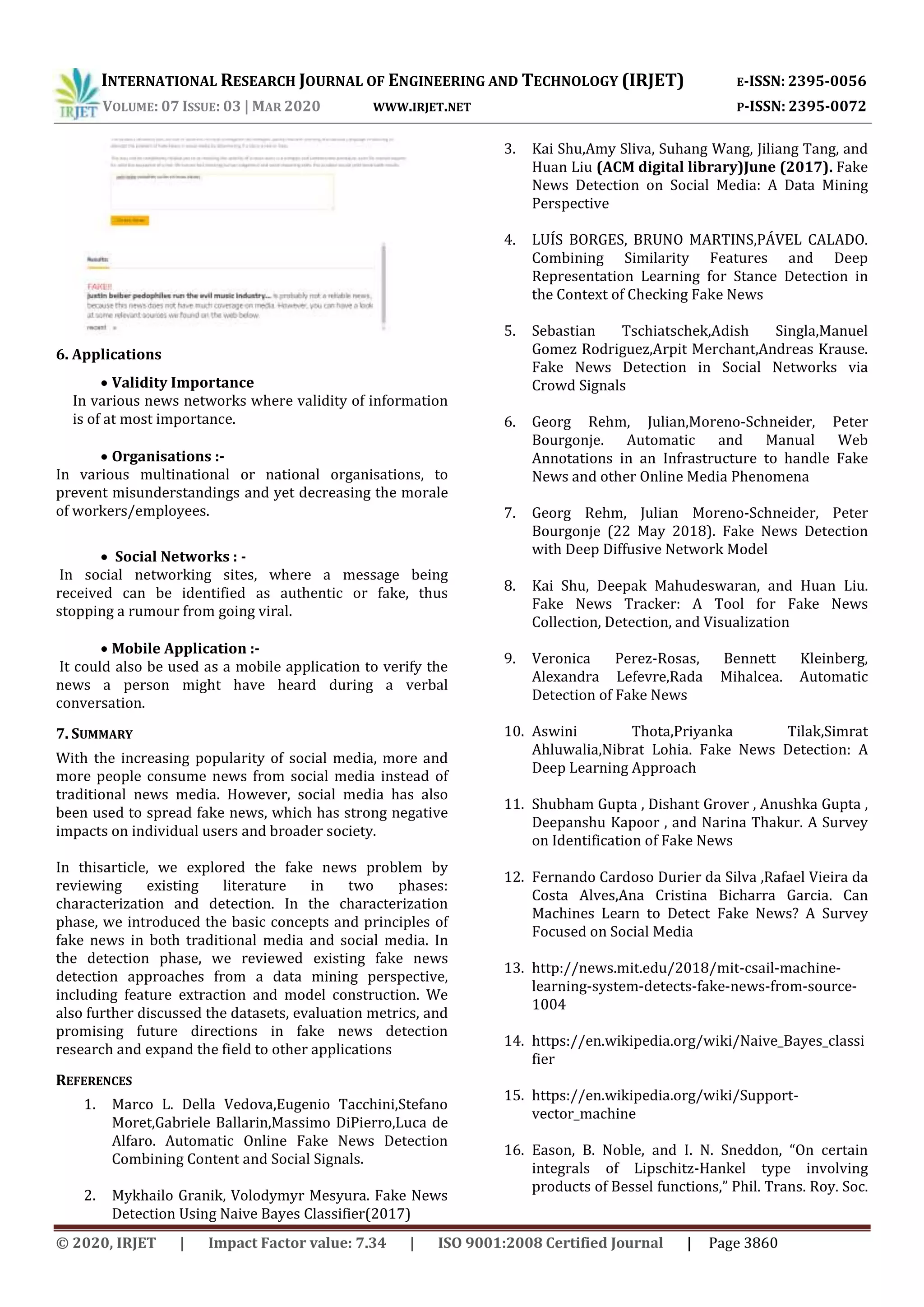 Irjet Fake News Detection Using Machine Learning Pdf