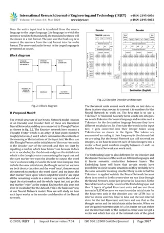 IRJET - Speech to Speech Translation using Encoder Decoder Architecture ...