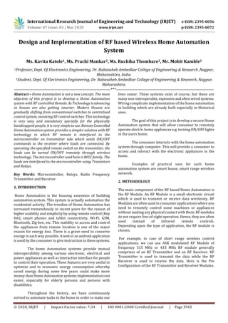 IRJET - Design and Implementation of RF based Wireless Home Automation ...