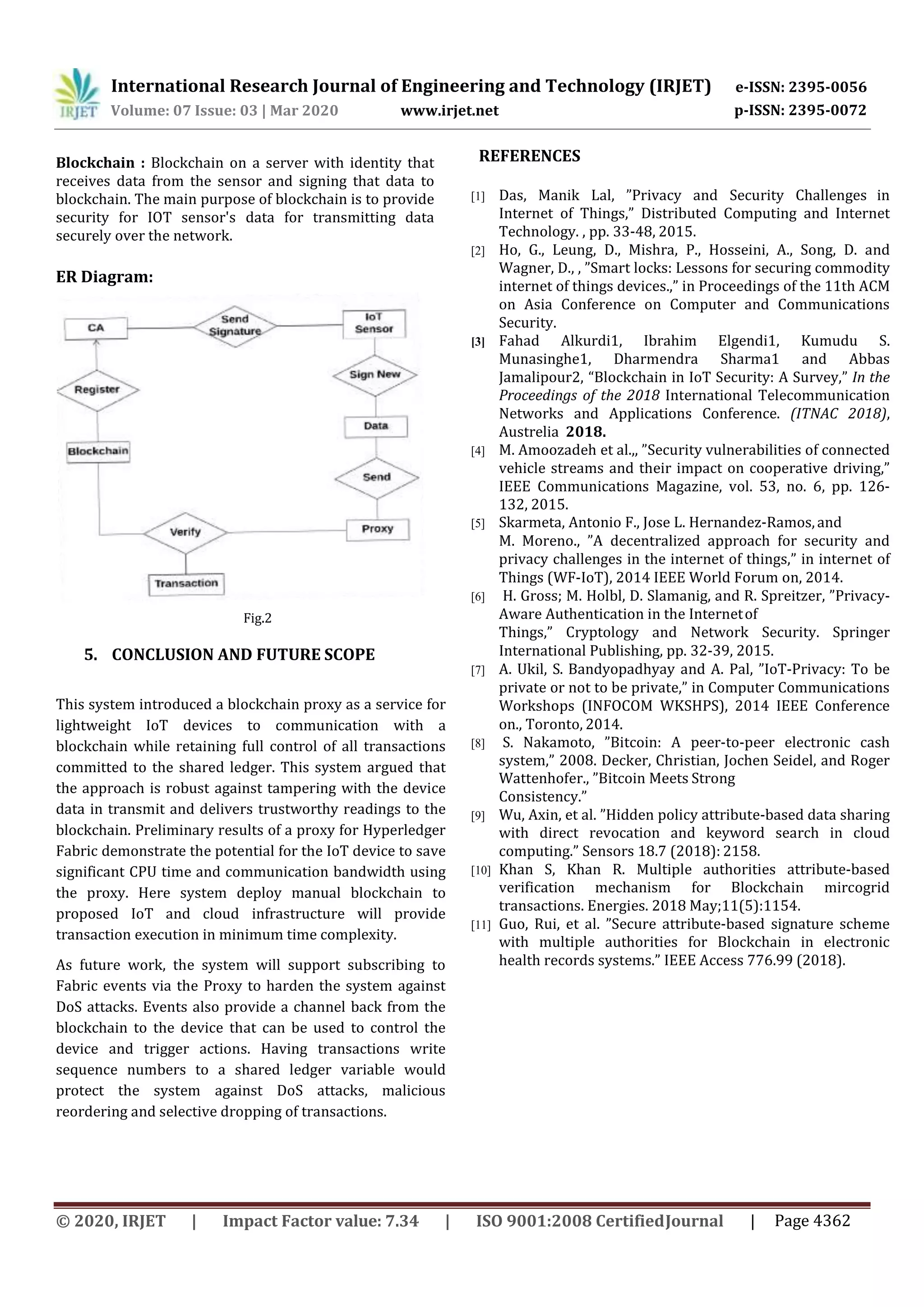 IRJET - Securing Communication among IoT Devices using Blockchain Proxy