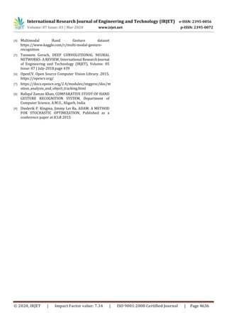 IRJET - Hand Gesture Recognition to Perform System Operations