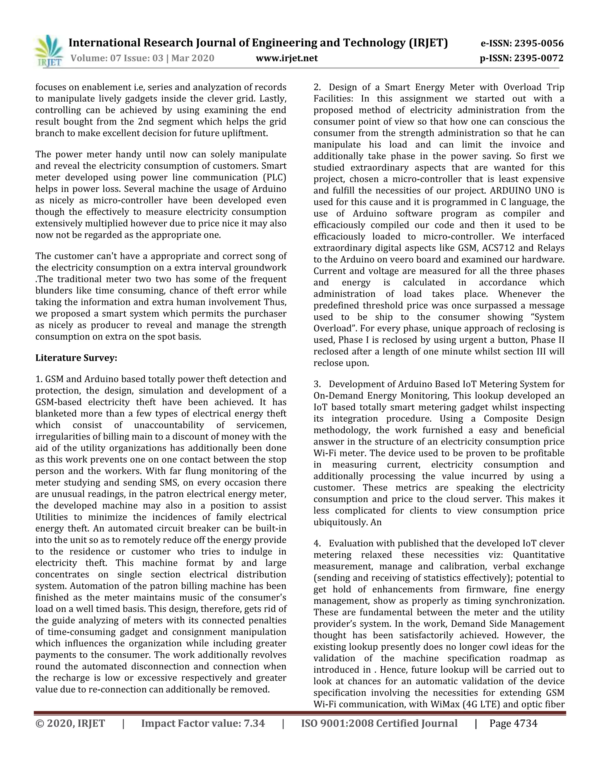 IRJET - IoT based Smart Monitoring in Distribution System