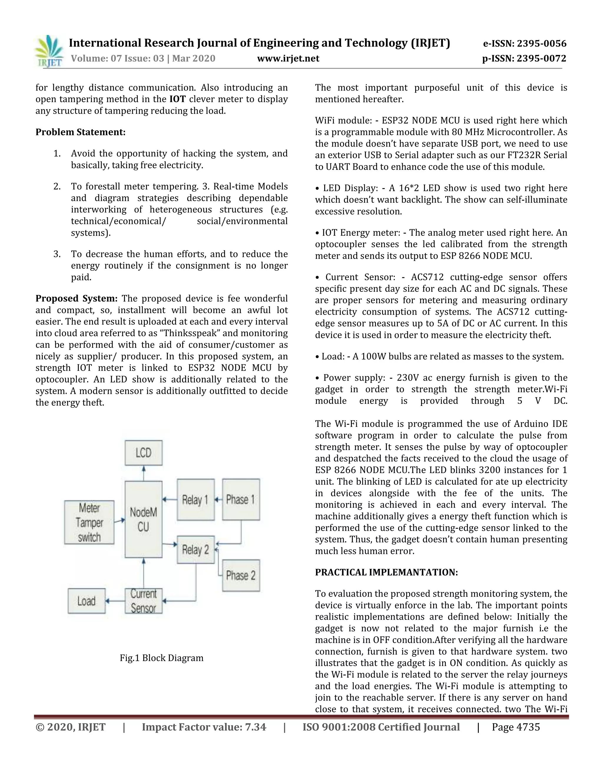 IRJET - IoT based Smart Monitoring in Distribution System