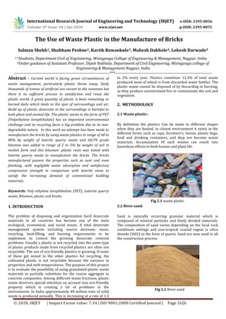 IRJET - The Use of Waste Plastic in the Manufacture of Bricks | PDF