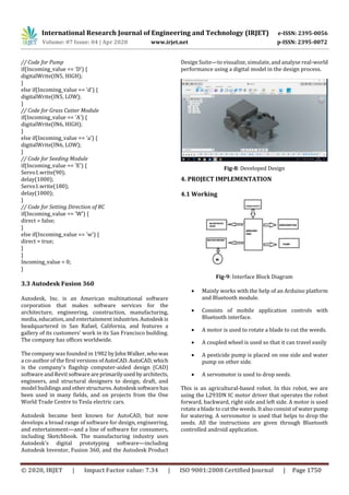 IRJET - Bluetooth Controlled Farm Robot | PDF