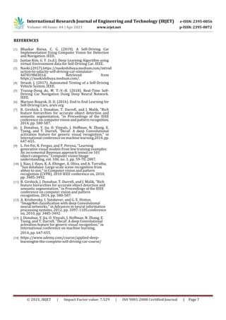 IRJET- Self-Driving Cars: Automation Testing using Udacity Simulator | PDF