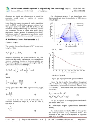 PERMANENT MAGNET SYNCHRONOUS GENERATOR BASED WIND ENERGY CONVERSION ...