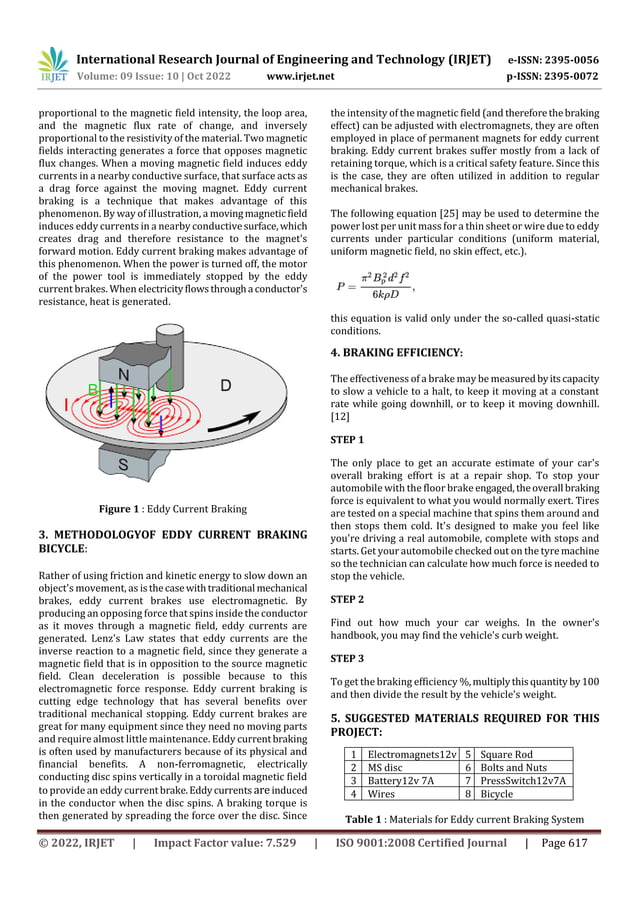 DESIGN AND FABRICATION OF EDDY CURRENT BRAKING SYSTEM FOR BICYCLE | PDF