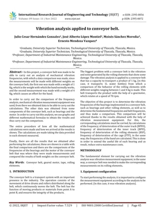 Vibration analysis applied to conveyor belt. | PDF