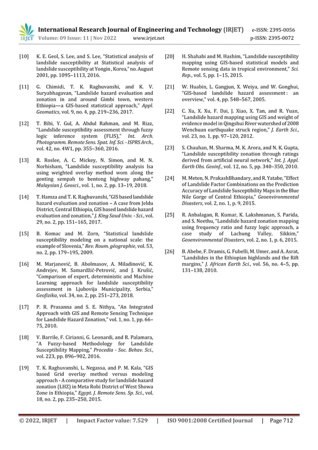 Landslide Hazard Zonation And Evaluation Using Gis And Remote Sensing