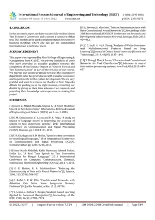 Text Summarization and Conversion of Speech to Text | PDF
