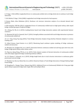 Rail Structure Interaction Analysis of Steel Composite Metro Bridge | PDF
