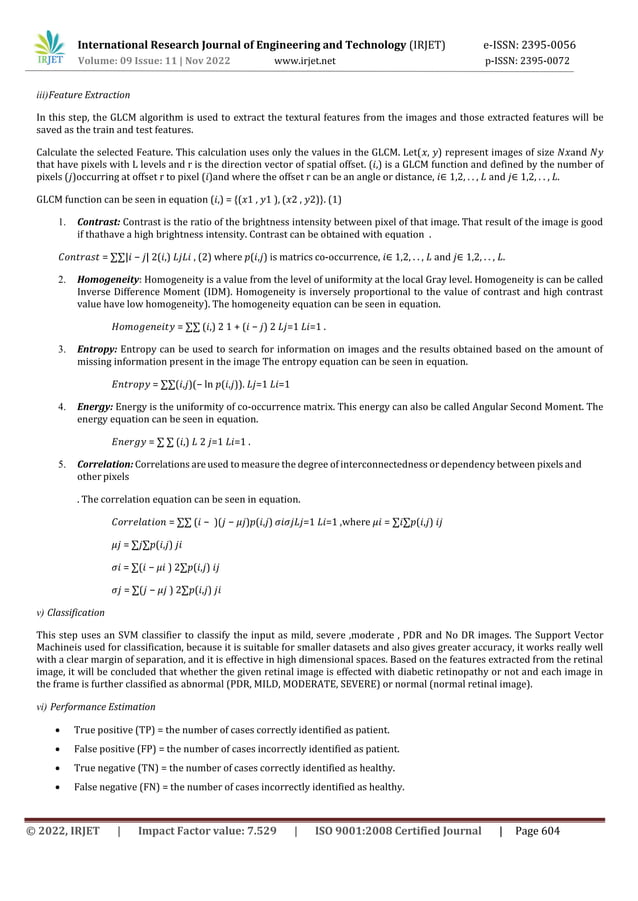 FEATURE EXTRACTION TO DETECT AND CLASSIFY DIABETIC RETINOPATHY USING ...