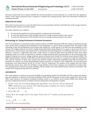 Performance Evaluation of Sewage Treatment Plant in Kanpur City | PDF