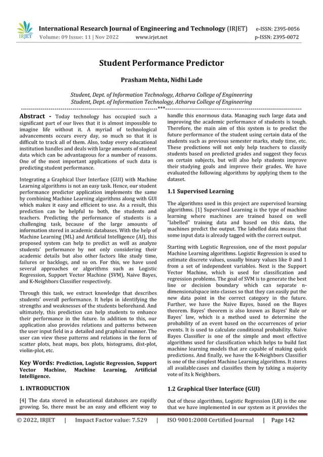 Student Performance Predictor | PDF