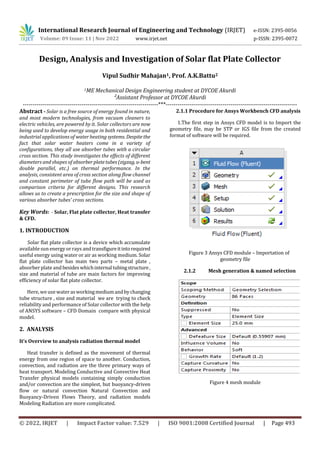 Design, Analysis and Investigation of Solar flat Plate Collector | PDF