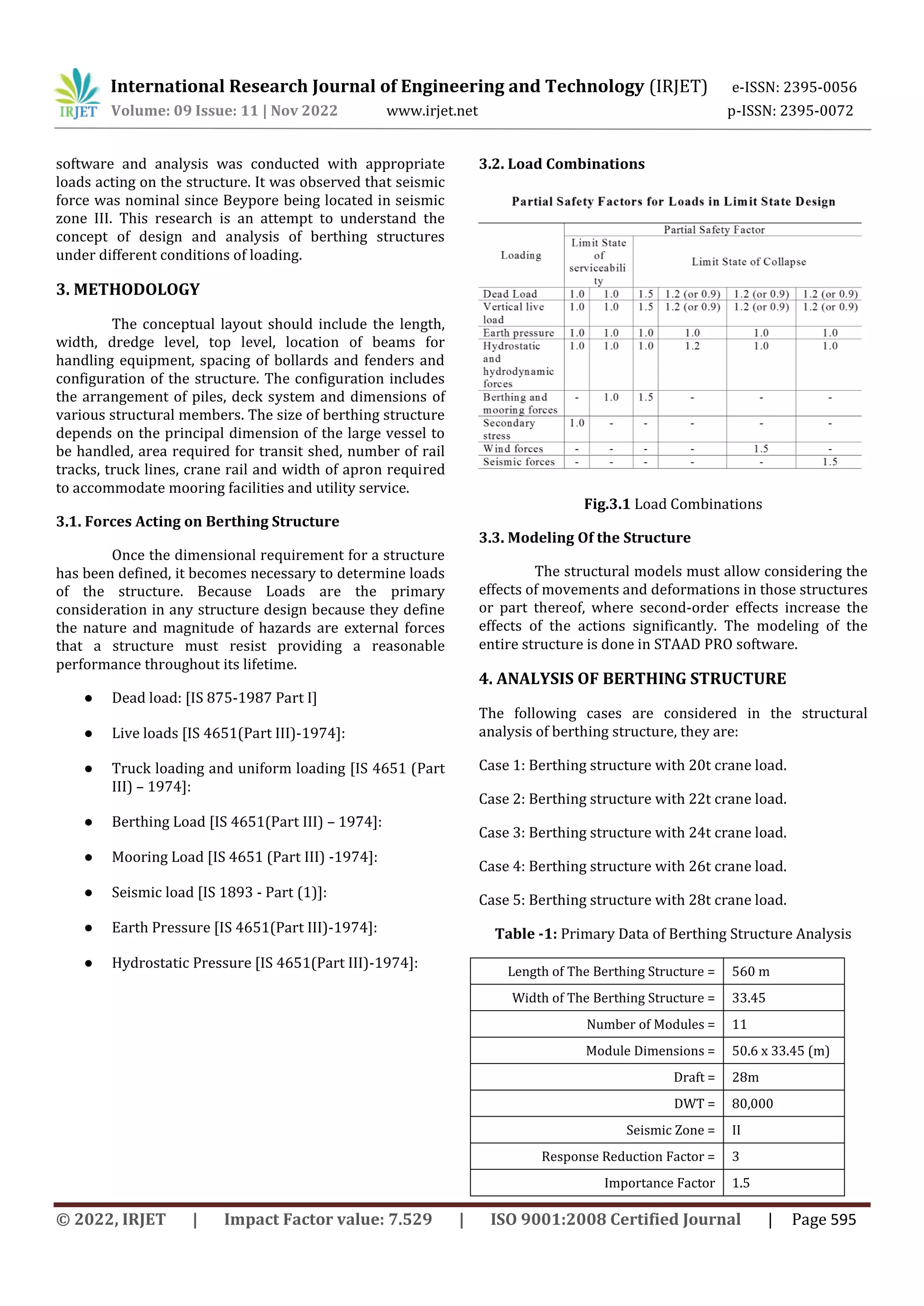 NON-LINEAR STATIC ANALYSIS OF A BERTHING STRUCTURE SUBJECTED TO VARIOUS ...