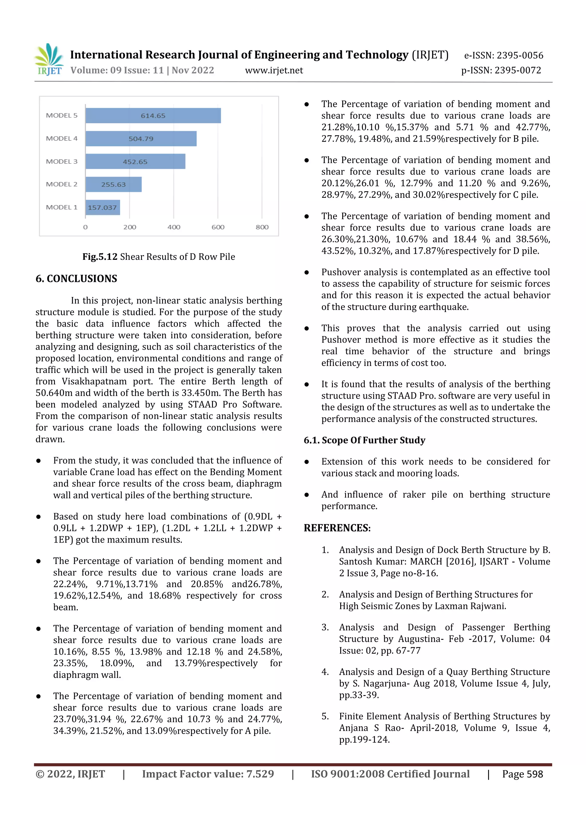 NON-LINEAR STATIC ANALYSIS OF A BERTHING STRUCTURE SUBJECTED TO VARIOUS ...