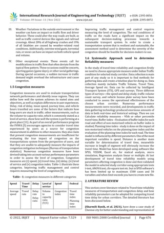 A Review on Travel Time Reliability on Urban Roads | PDF