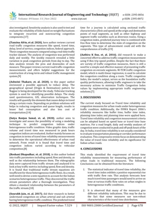 A Review on Travel Time Reliability on Urban Roads | PDF