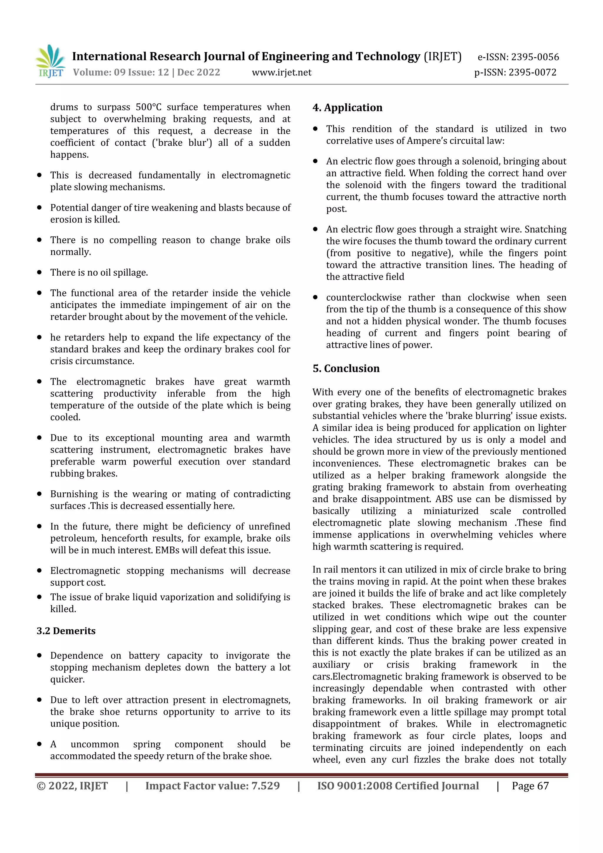 DESIGN AND FABRICATION OF ELECTROMAGNETIC BRAKING SYSTEM | PDF