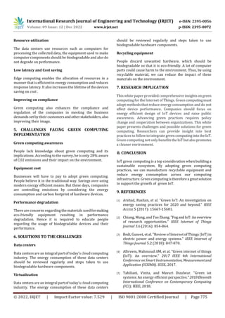 Green Computing for Internet of Things | PDF
